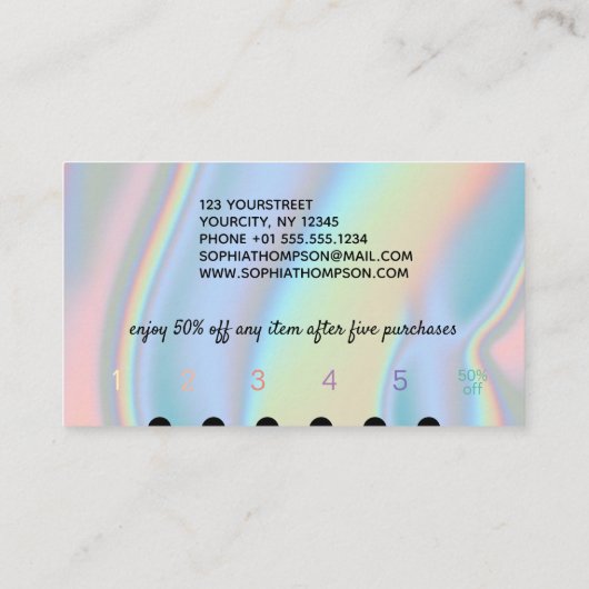 ホログラモダンフィック液大理石 ロイヤリティカード (裏面)