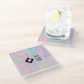 ホログラモダンフィック虹彩灯事務所セット ガラスコースター (アングル)