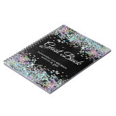 ホログリッターブラックグラデーション21thバースデーゲストブック ノートブック (左側)