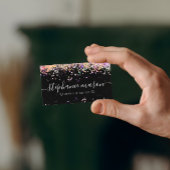 ホログリッターメイクアップアーティストブラックビジネスカード コーリングカード