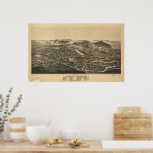 ホロシック滝ズニューヨーク1889アンティークパノラママップ ポスター (キッチン)