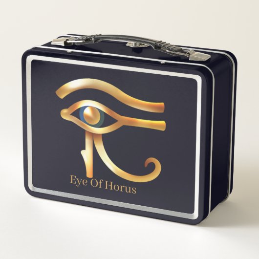 ホロスのシックな黄金の目、エジプトの象形文字 メタルランチボックス (裏面)