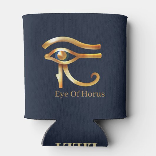 ホロスのシックな黄金の目、エジプトの象形文字 缶クーラー (裏面)