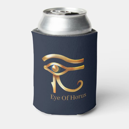 ホロスのシックな黄金の目、エジプトの象形文字 缶クーラー (缶裏面)