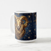 ホロスコープサイン おひつじ座 | 占星術の特徴と期間 コーヒーマグカップ (正面左)