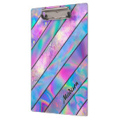 ホロスタイリッシュシックな青ピンク クリップボード (左)