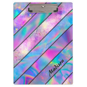 ホロスタイリッシュシックな青ピンク クリップボード (正面)