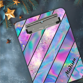 ホロスタイリッシュシックな青ピンク クリップボード