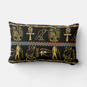 ホロスパターンのエジプトの象形文字の目 ランバークッション (裏面)