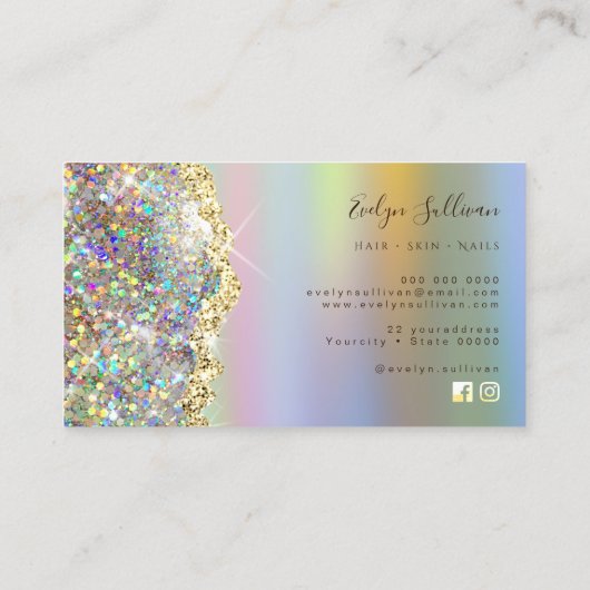 ホロフェイクきらめくグラフィ箔グリッター 名刺 (裏面)