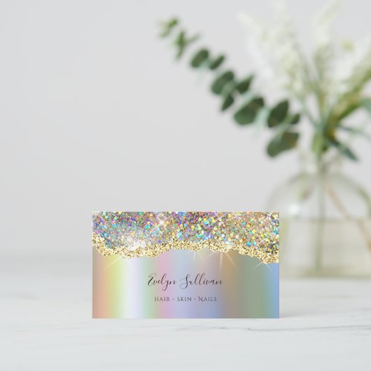 ホロフェイクきらめくグラフィ箔グリッター 名刺 (スタンド正面)