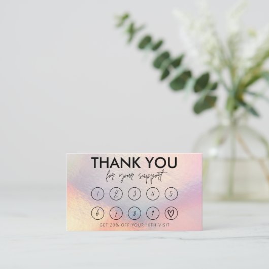 ホロフェイクグラフィックメイクアップヘアロゴロイヤリティカード 名刺 (スタンド正面)