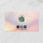 ホロフェイクグラフィックメイクアップヘアロゴロイヤリティカード 名刺 (裏面)