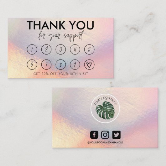 ホロフェイクグラフィックメイクアップヘアロゴロイヤリティカード 名刺 (正面/裏面)