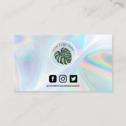 ホロフェイクグラフィックメイクアップヘアロゴロイヤリティカード 名刺 (裏面)