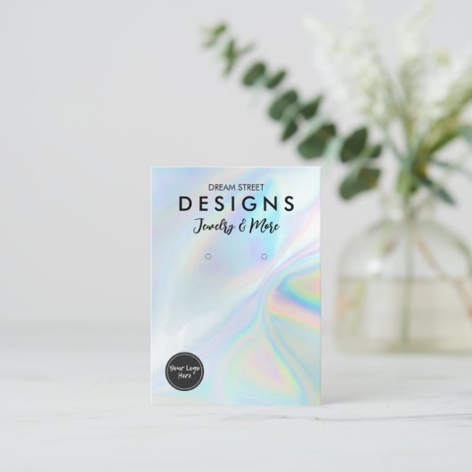 ホロフェイクロゴSNSイヤリングディスプレイカード 名刺 (スタンド正面)