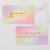 ホロフエレガントィックモダン金ゴールドブラシストローク線 名刺 (正面/裏面)