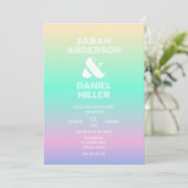 ホロフエレガントログラデーショング傾結婚向 招待状 (スタンド正面)