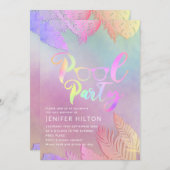 ホロフクールロ熱葉帯グラフのプールパーティー 招待状 (正面/裏面)