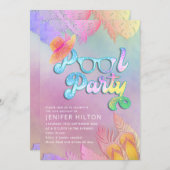 ホロフクールロ熱葉帯グラフのプールパーティー 招待状 (正面/裏面)