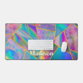 ホロフスタイリッシュシックフェイク金ゴールド デスクマット (キーボード&マウス)