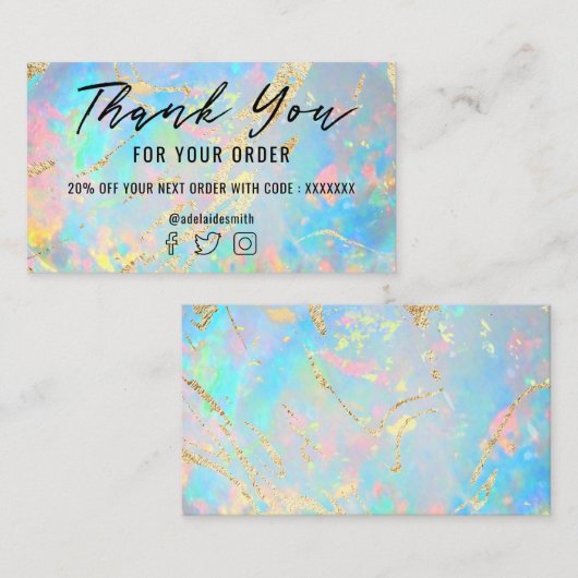 ホロフフェイクィックオポ感謝していント石 名刺 (正面/裏面)