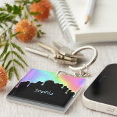 ホロフフェイクィックカラフルレインボー滴 キーホルダー (正面右)
