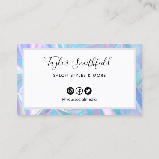 ホロフフェイクィックハートカスタムロイヤリティカード 名刺 (裏面)