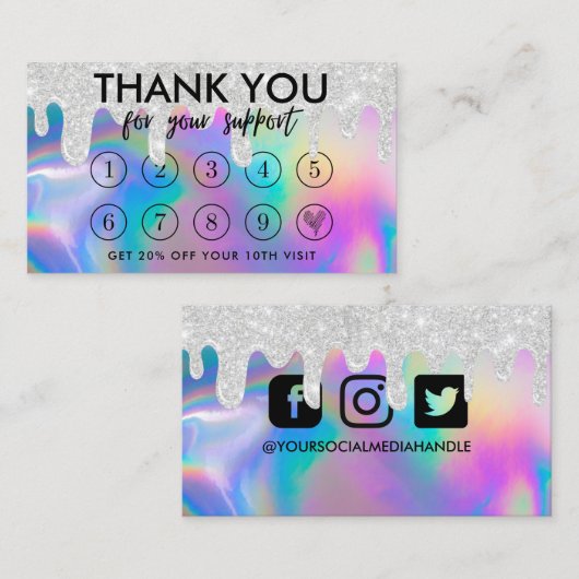 ホロフフェイクィックメイクアップ感謝していロイヤリティカード 名刺 (正面/裏面)