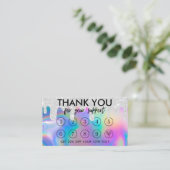 ホロフフェイクィックメイクアップ感謝していロイヤリティカード 名刺 (スタンド正面)