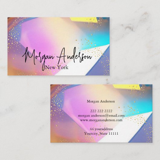 ホロフフェイクィック光パーソナライズされた石 名刺 (正面/裏面)