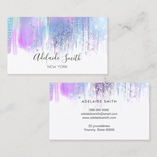 ホロフフェイクラパープ絵を描ストローク 名刺 (正面/裏面)