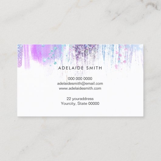 ホロフフェイクラパープ絵を描ストローク 名刺 (裏面)