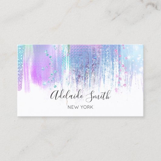 ホロフフェイクラパープ絵を描ストローク 名刺 (正面)