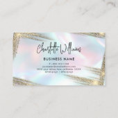 ホロフフェイクロエレガントックパステルオパール金ゴールド 名刺 (裏面)