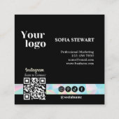 ホロフモダンィックはっきりしたソーシャル後を追メディア スクエア名刺 (裏面)