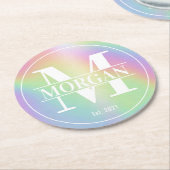 ホロフモダンィックカスタムファミリモノグラム名 ラウンドペーパーコースター (アングル)