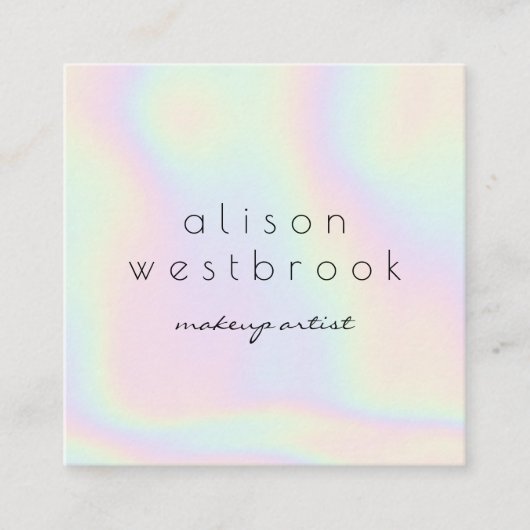 ホロフモダンィックメイクアーティストのユニコーン虹 スクエア名刺 (正面)
