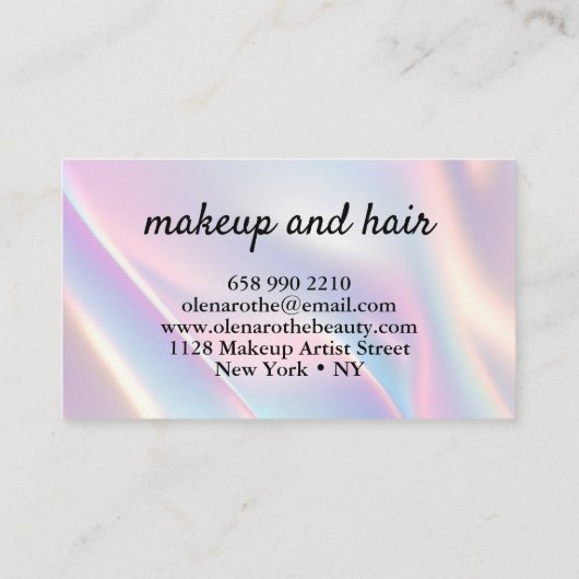 ホロフモダンィックメイクアーティストパステル虹 名刺 (裏面)