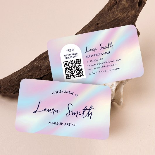 ホロフモダンィックQRコードメイクアップサロンスパ 名刺