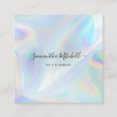 ホロフモダンィックQRコード美容師サロン スクエア名刺 (正面)