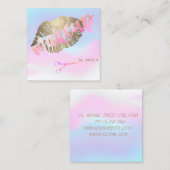 ホロフモダンエレガントィックのキラキラした唇、はさみ スクエア名刺 (正面/裏面)