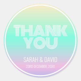 ホロフモダンラグラディエント結婚ネオン ラウンドシール