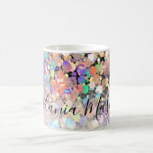 ホロフモダンロエレガントックグリッターブラックカスタム コーヒーマグカップ (中央)