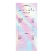 ホロフモダンロエレガントックサロンメニュー価格表 ラックカード (正面)