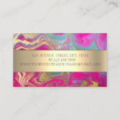 ホロフモダンロカッコいいック金ゴールドグリッターヘッドホンDJ 名刺 (裏面)