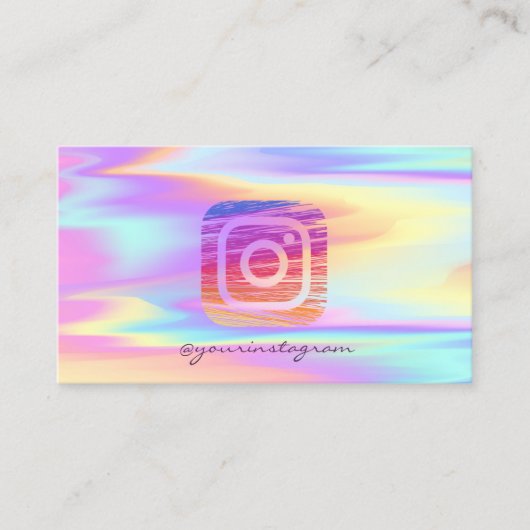 ホロフモダンロカラフルックInstagramソーシャルメディア 名刺 (正面)