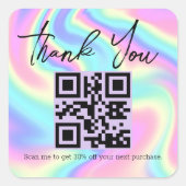 ホロフ感謝していィックなビジネスqrコード スクエアシール (正面)
