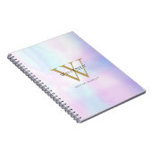 ホロモダングエレガント・金ゴールド・モノグラム名 ノートブック (右側)