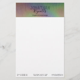 ホロモダングフェイクラフィック金属名モノグラム 便箋